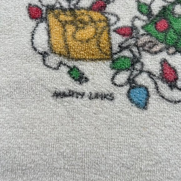 Vintage Marty Links Christmas Towel 15 x 24 Girl w/ Dog and Christmas Lights - Picture 4 of 8